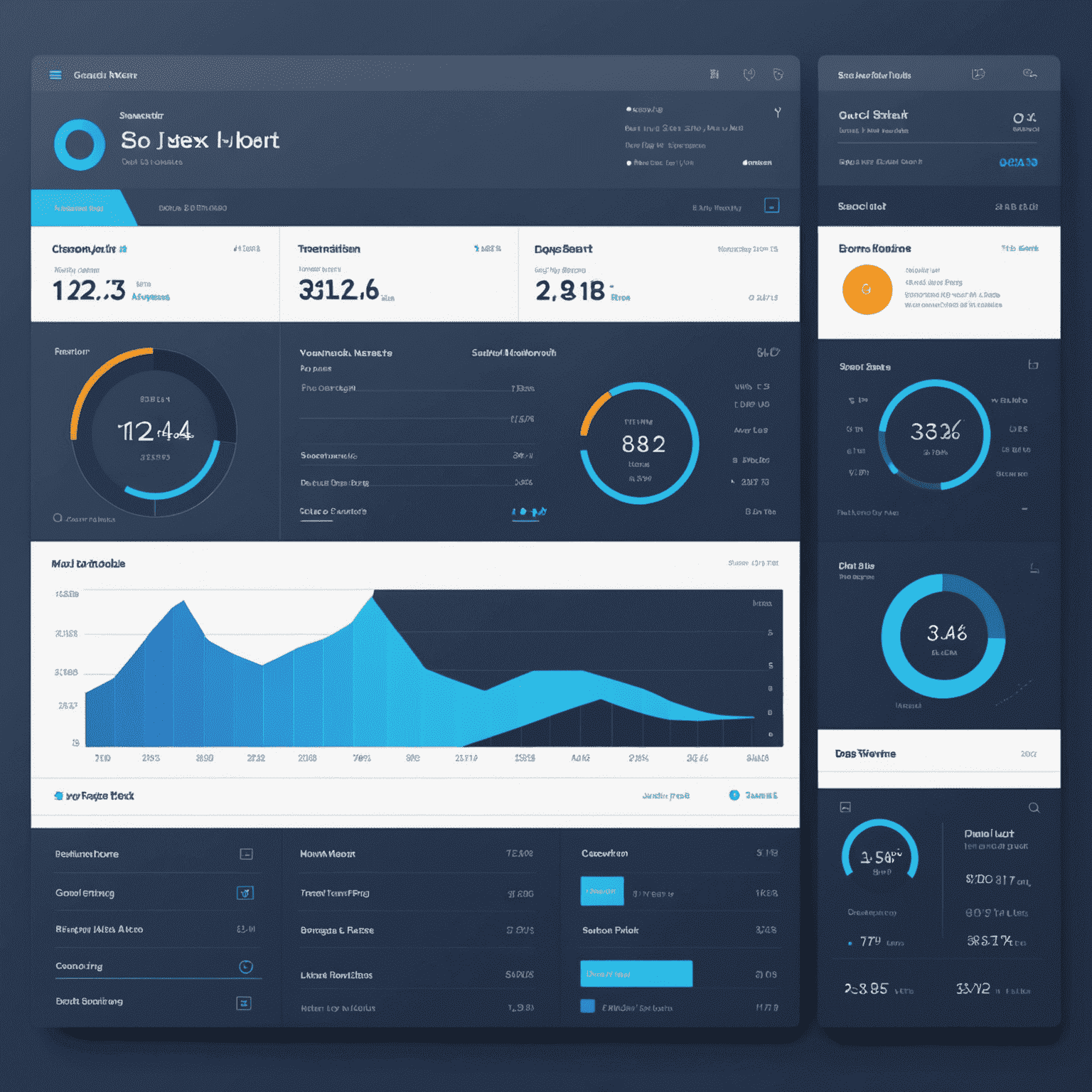 A modern dashboard interface showcasing new Kiln Web App features, including interactive charts, customizable widgets, and a sleek design using the primary deep blue and accent blue colors