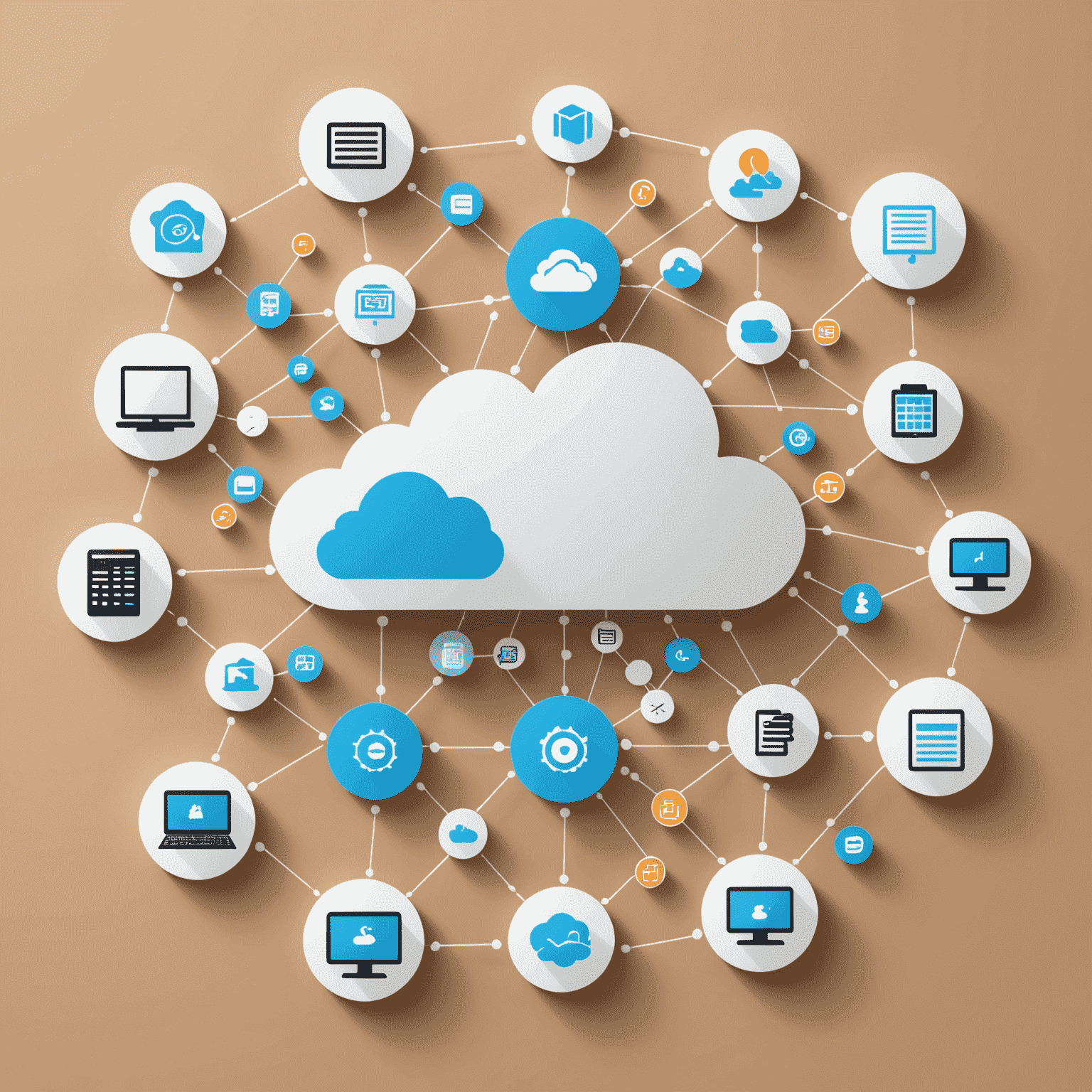 A visual representation of multiple data sources converging into a unified system, with icons representing databases, cloud services, and APIs